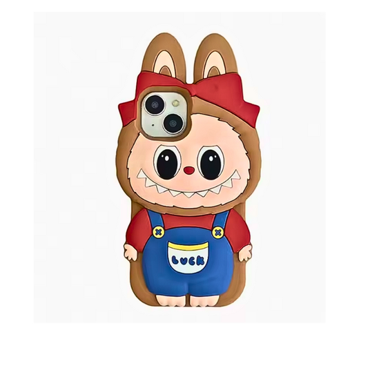 Cute 3D Kawaii Monster Plush Phone Case | Soft Silicone Shockproof Cartoon Doll Cover for iPhone 16 Pro Max, 15, 14, 13, 12, 11, XR, XS, 7, 8 Plus