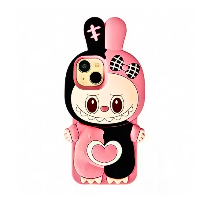 Cute 3D Kawaii Monster Plush Phone Case | Soft Silicone Shockproof Cartoon Doll Cover for iPhone 16 Pro Max, 15, 14, 13, 12, 11, XR, XS, 7, 8 Plus