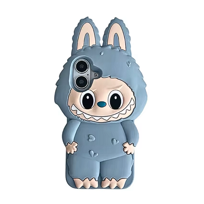 Cute 3D Kawaii Monster Plush Phone Case | Soft Silicone Shockproof Cartoon Doll Cover for iPhone 16 Pro Max, 15, 14, 13, 12, 11, XR, XS, 7, 8 Plus