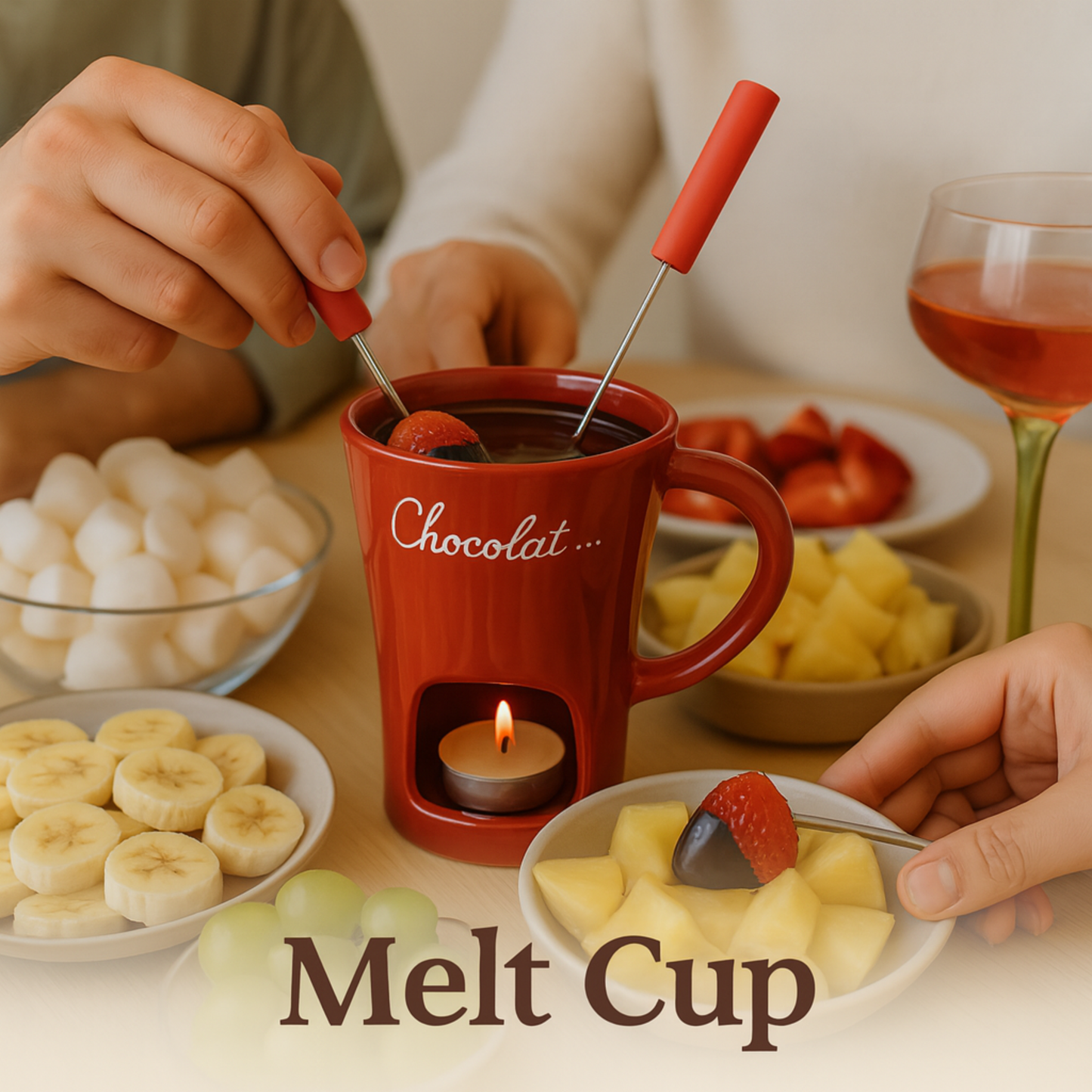 ceramic chocolate fondue mug set cheese fondue mug with fork no candle