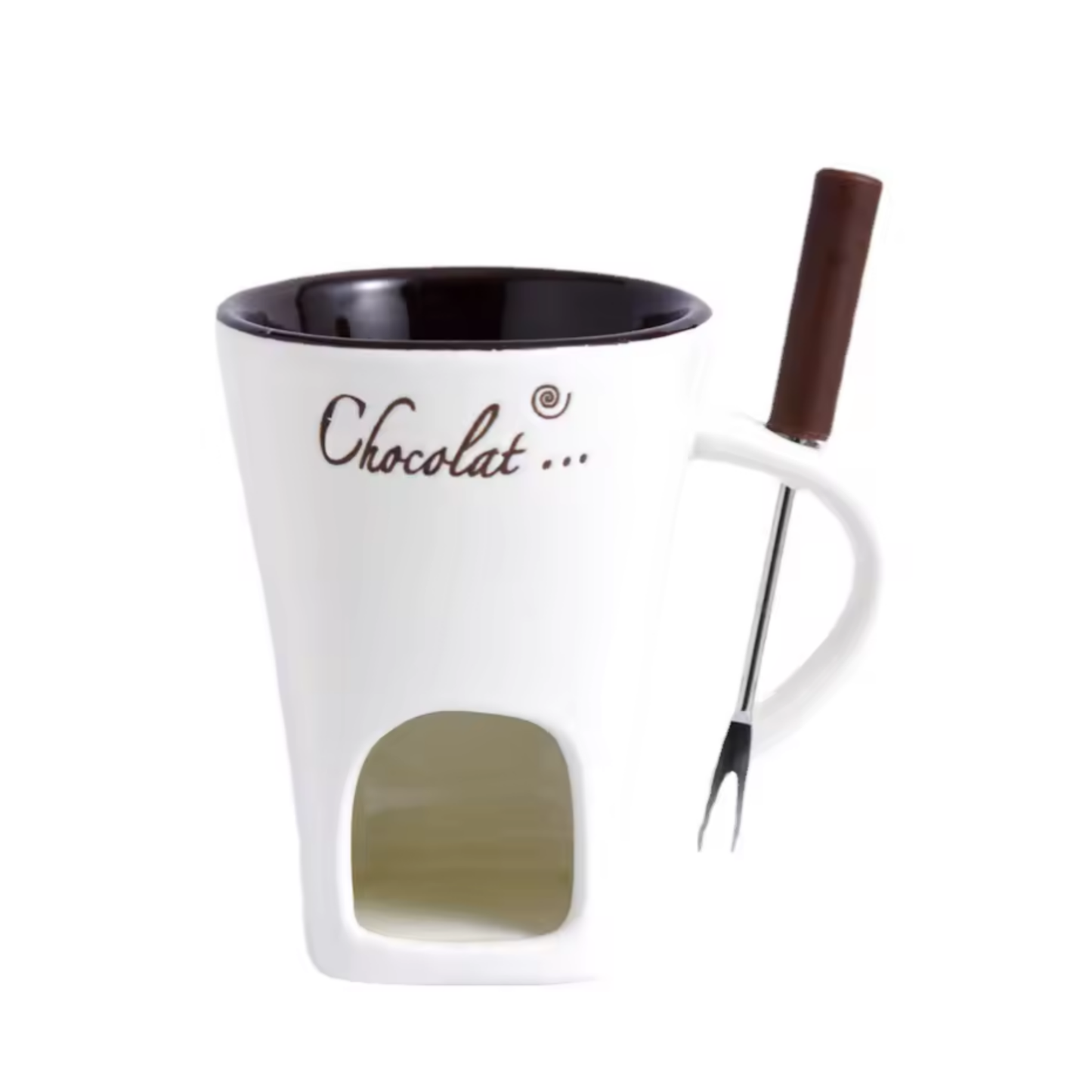 ceramic chocolate fondue mug set cheese fondue mug with fork no candle